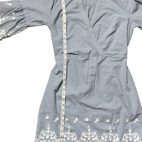 Women’s A New Day Criss Cross Striped Dress with Embroidered Floral Pattern Sz S - Picture 13 of 16